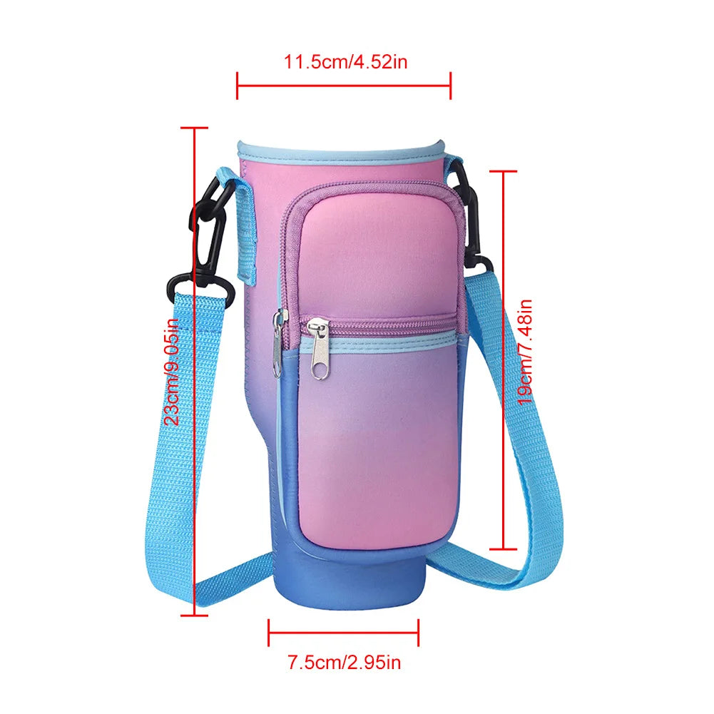 40oz Water Bottle Cover Bag Pouch With Adjustable Straps Neoprene Water Pouch Holder Bottle Carrier Bag For Stanley Quencher Cup