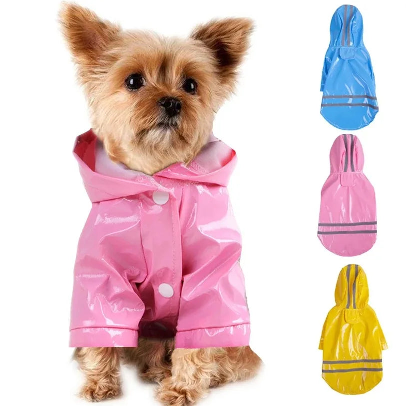 Summer Outdoor Puppy Pet Rain Coat S-XL Hoody Waterproof Jackets PU Raincoat for Dogs Apparel Clothes Little Teddy Dog Raincoat