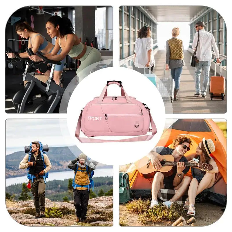 Gym Bag Travel Bag Sports Tote Gym Bag Sports Duffle Bag With Multiple Pockets Waterproof For Outdoor Activities Water Bottles