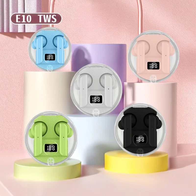 E10 Wireless Mini Earbuds LED Power Digital Display TWS Headset Stereo Sound Bluetooth-compatible 5.3 for iPone Xiaomi Lenovo