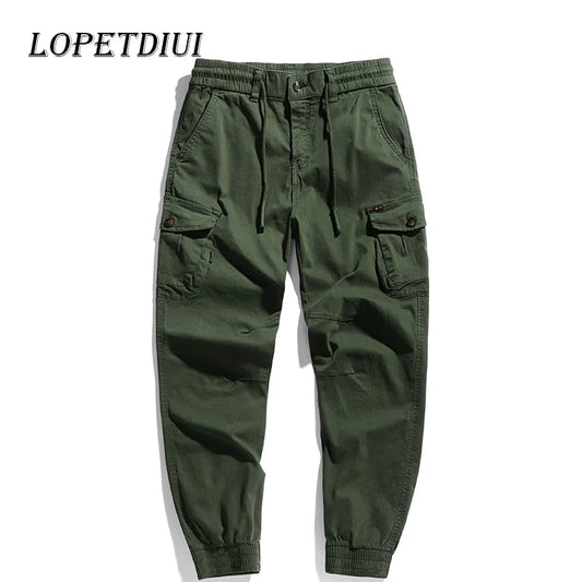 2024 New Men Fashion Casual Breathable Skin Friendly Retro Cargo Pants & Men Loose Washing Leggings Cargo Pants Men