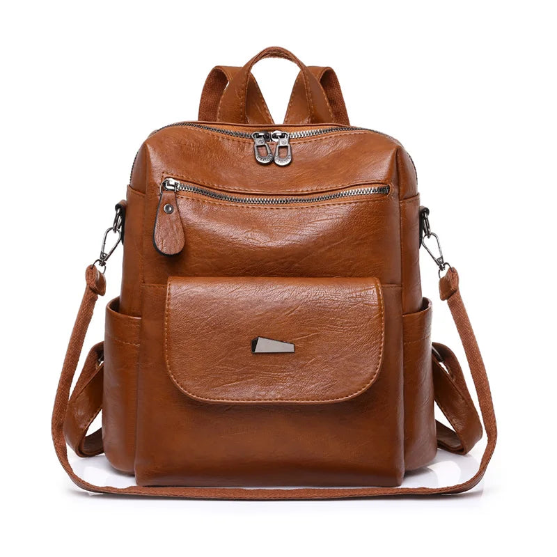 Women Soft Leather Backpacks Vintage Female Shoulder Bags Sac a Dos Casual Travel Ladies Bagpack Mochilas School Bags For Girls