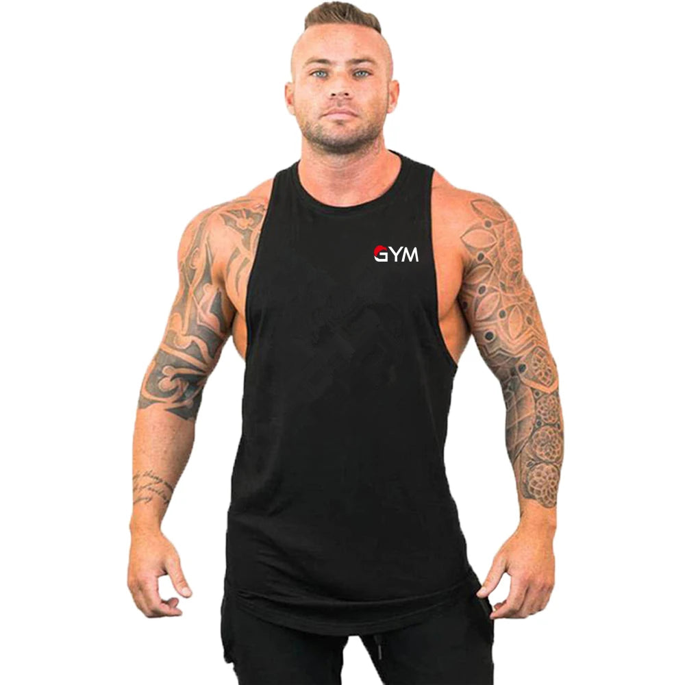 Casual Printed Tank Tops Men Bodybuilding Sleeveless Shirt Cotton Gym Fitness Workout Clothes Stringer Singlet Male Summer Vest