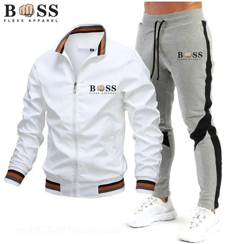 New Mens Tracksuits 2024 Men Sets Sweatshirt+sweatpants Tracksuit Zipper Stand Collar Sports Suit Jogging Fitness Men Clothing