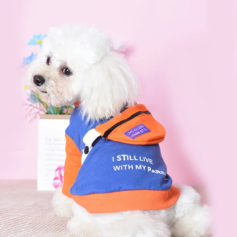 Fashion Pet Dog T-shirt with Pocket Bag Cotton Soft Pullover Dog Shirt Jacket T Shirt Cat Sweater Pets Clothing Outfit