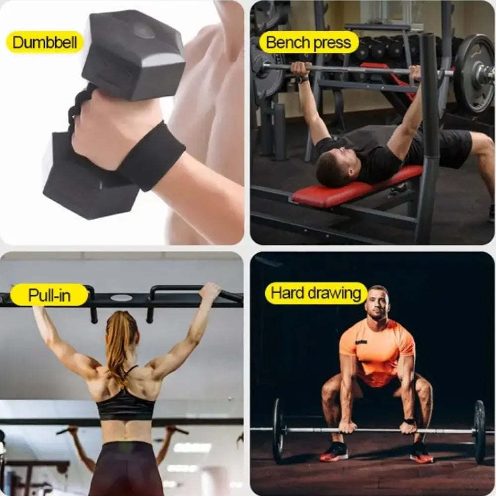 1Pair Multifunctional Weightlifting Power Belt Wrist Protect Adjustable Workout Gloves Professional Muscle Building