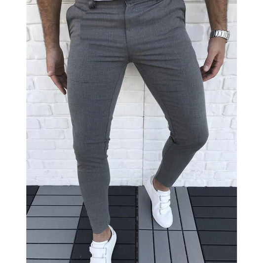 Men's Fashion Casual Pants Streetwear Trousers New Slim Fit Social Business Office Autumn Straight Soft Male Suit Pants Hot Sale