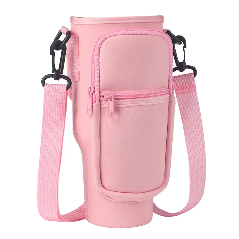 40oz Water Bottle Cover Bag Pouch With Adjustable Straps Neoprene Water Pouch Holder Bottle Carrier Bag For Stanley Quencher Cup