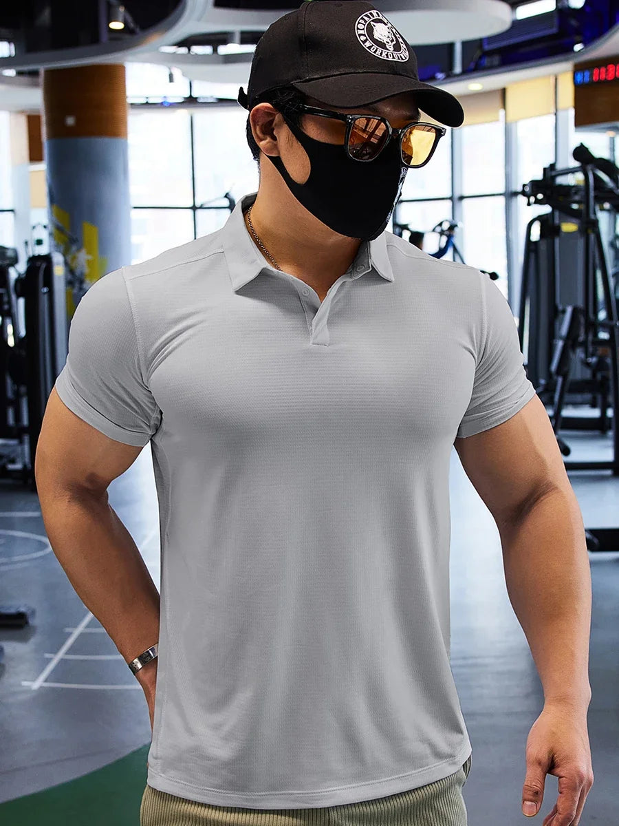 Men Dry Fit Compression Sweatshirt Man Short Sleeve Athletics Clothing Gym Fitness Sports Wear Tops Golf T-shirts  Sportswear