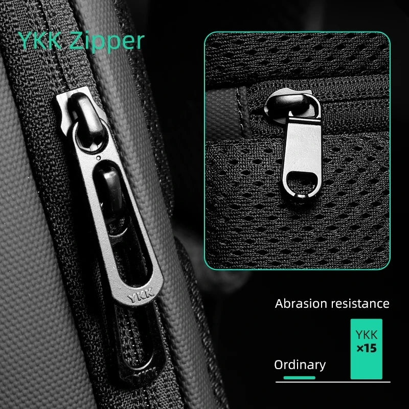 Mark Ryden Anti-theft Male Crossbody Bag USB Charging Shoulder Bag Water-resistant Messenger Sling Bag Short Trip Men Chest Bag