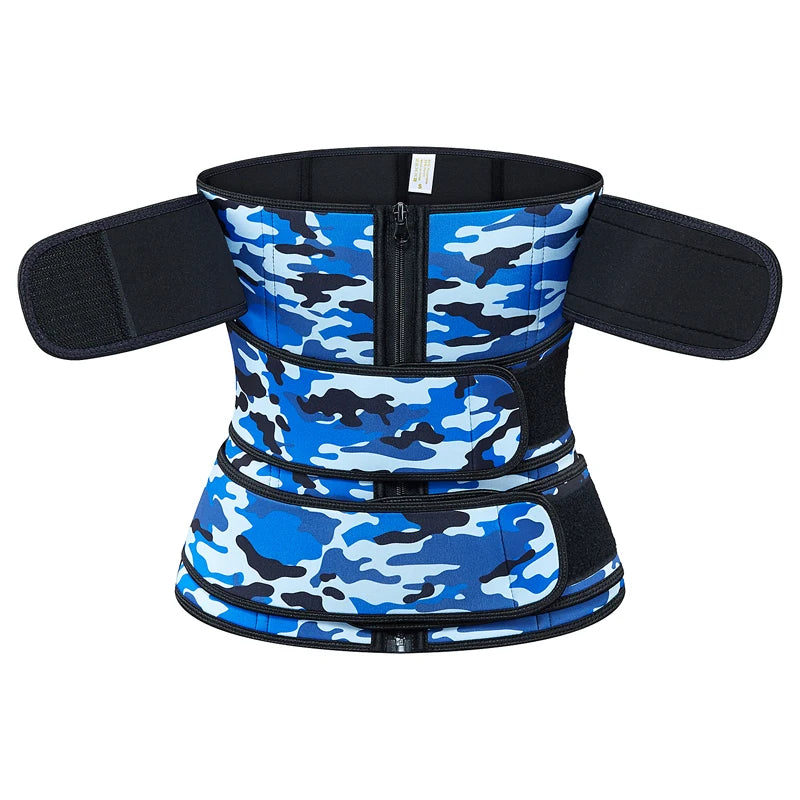 Neoprene Sauna Waist Trainer Corset Camouflage Sweat Slimming Belt for Weight Loss Compression Trimmer Workout Fitness