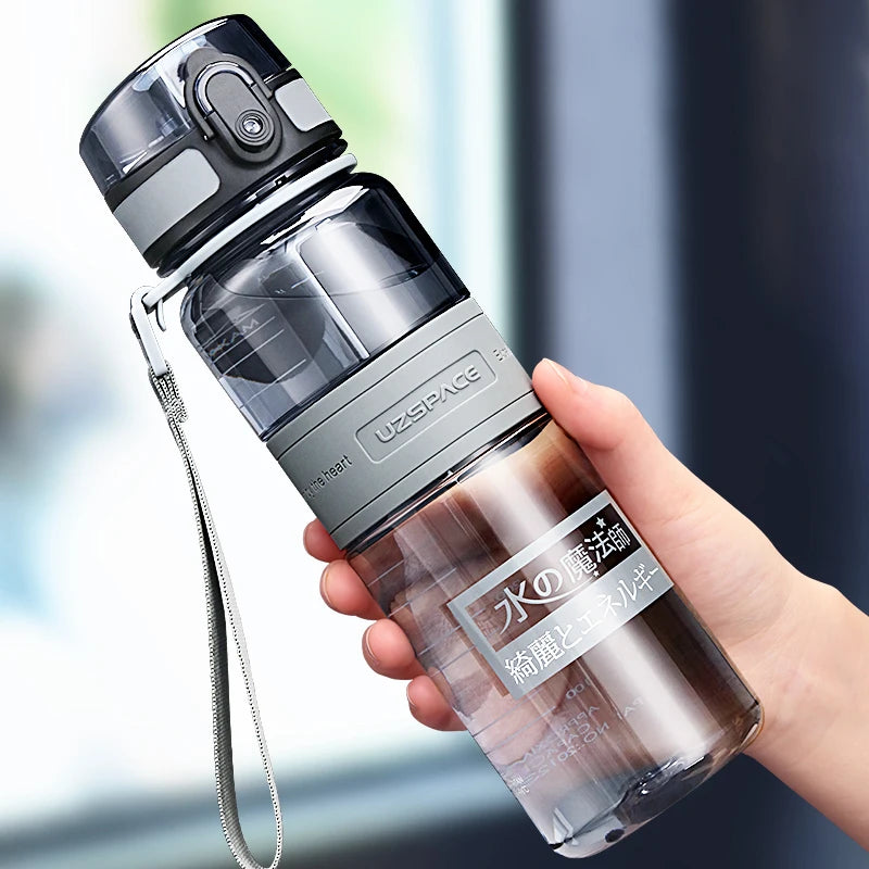 1L 1.5L 2L Fitness Sports Water Bottle Large Capacity Eco-Friendly Plastic Portable Leakproof Shaker Fruit Drink Bottle BPA Free