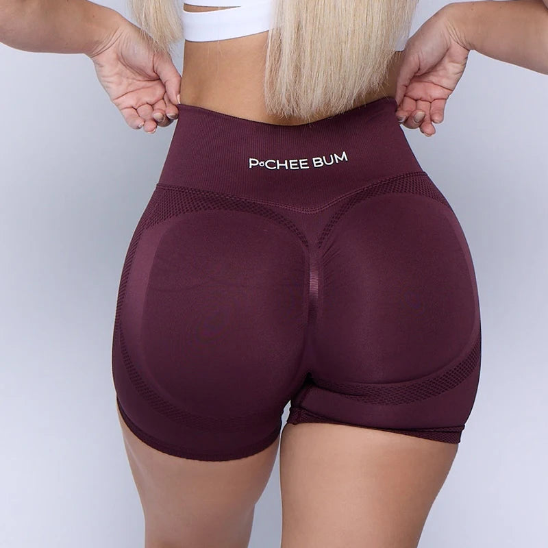 2023 Women Gym Shorts Pchee High Waist Seamless Shorts Women Bum Sculpt Contour Scrunch Butt Biker Shorts Gym Booty Workout