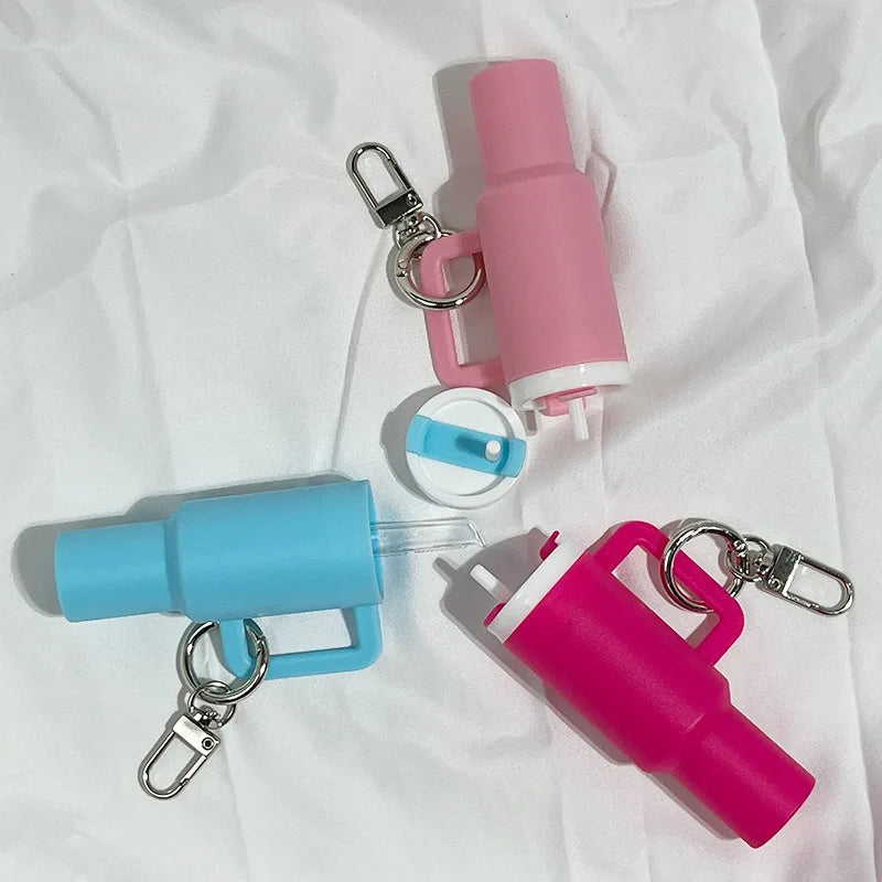 Mini Cup Keychain Keychain for Lip Balm Cute Tumbler Key Ring Handbag Charms Key Ring for Stanley Water Bottle Accessories