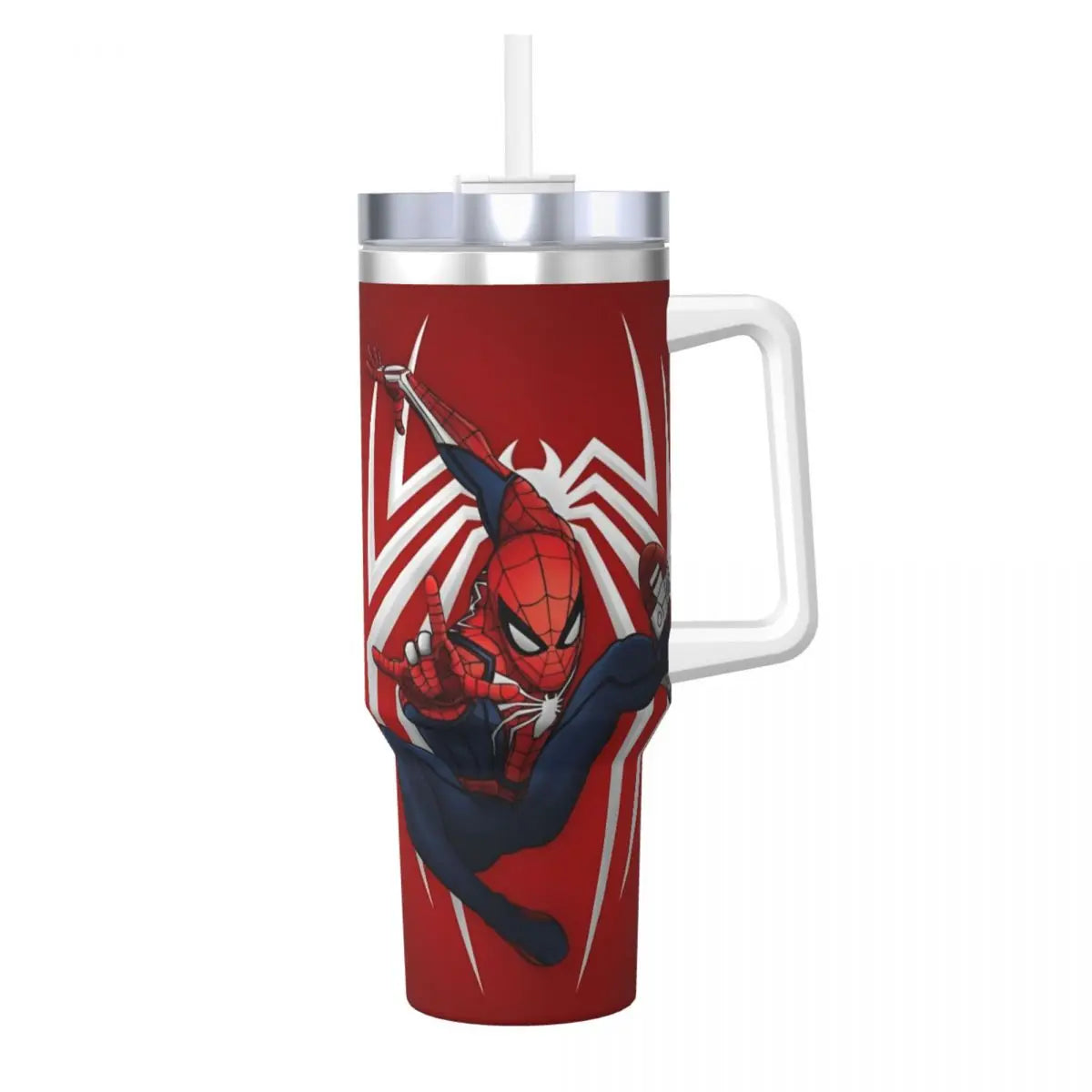 Spider-Man Swinging Out Of Comic Stainless Steel Tumbler Travelist Car Mugs 40oz Coffee Mug Insulated Hot Drinks Water Bottle