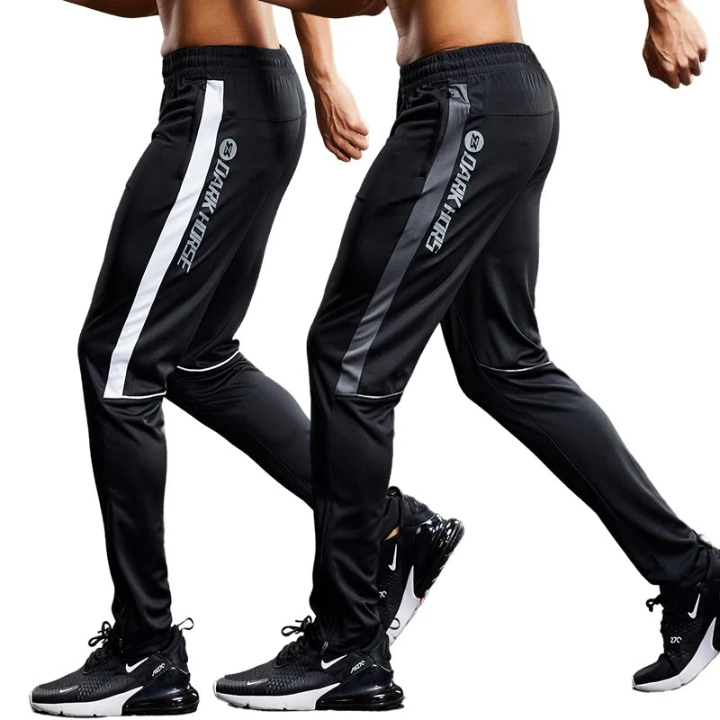 Men Fitness Running Sport Pants with Zipper Pockets Training Joggings Sweatpants Basketball Soccer Trousers Plus Size for Male