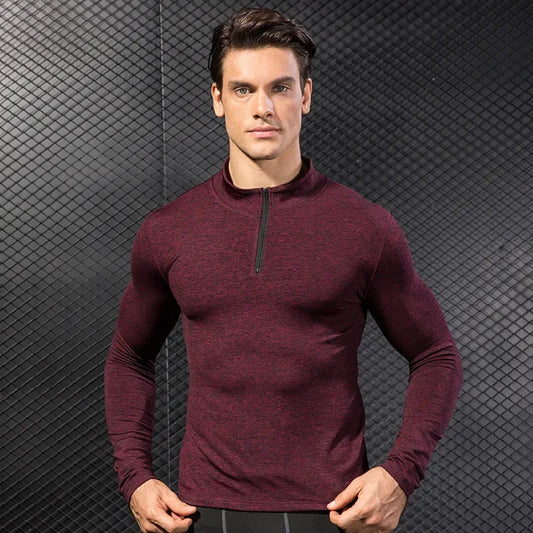 Male Sportswear Jogging Training Jackets Sports Fitness Top Tee Quick Dry Jerseys Thermal Underwear Running Long Sleeve Shirts