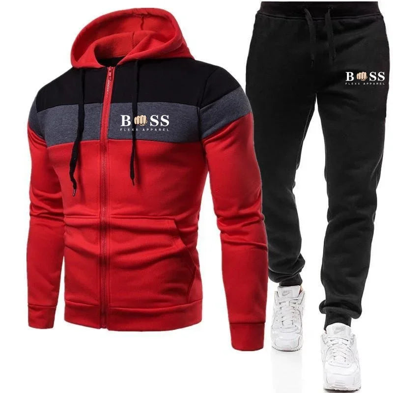 2024 Fashion Tracksuit for Men Hoodie Fitness Gym Clothing Men Running Set Sportswear Jogger Men's Tracksuit Winter Suit Sports