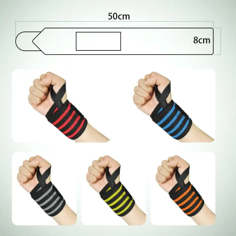 1 Pair Wrist Support Weightlifting Wristband Weight Lifting Brace Straps Sports Bandage Gym Training with Thumb Loop Wrist Wraps