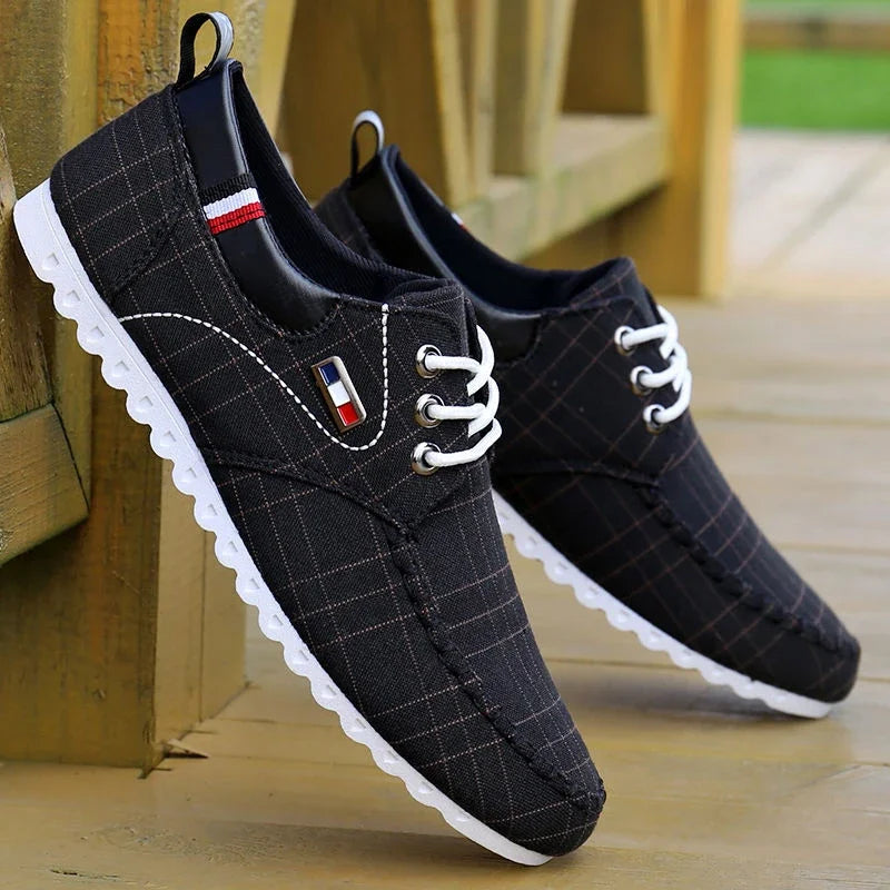 Men's Sneaker Lace-Up Light Soft Sports Casual Shoes for Men Linen Comfort Breathable Footwear Dress Shoe 45-46 Large Size Flats