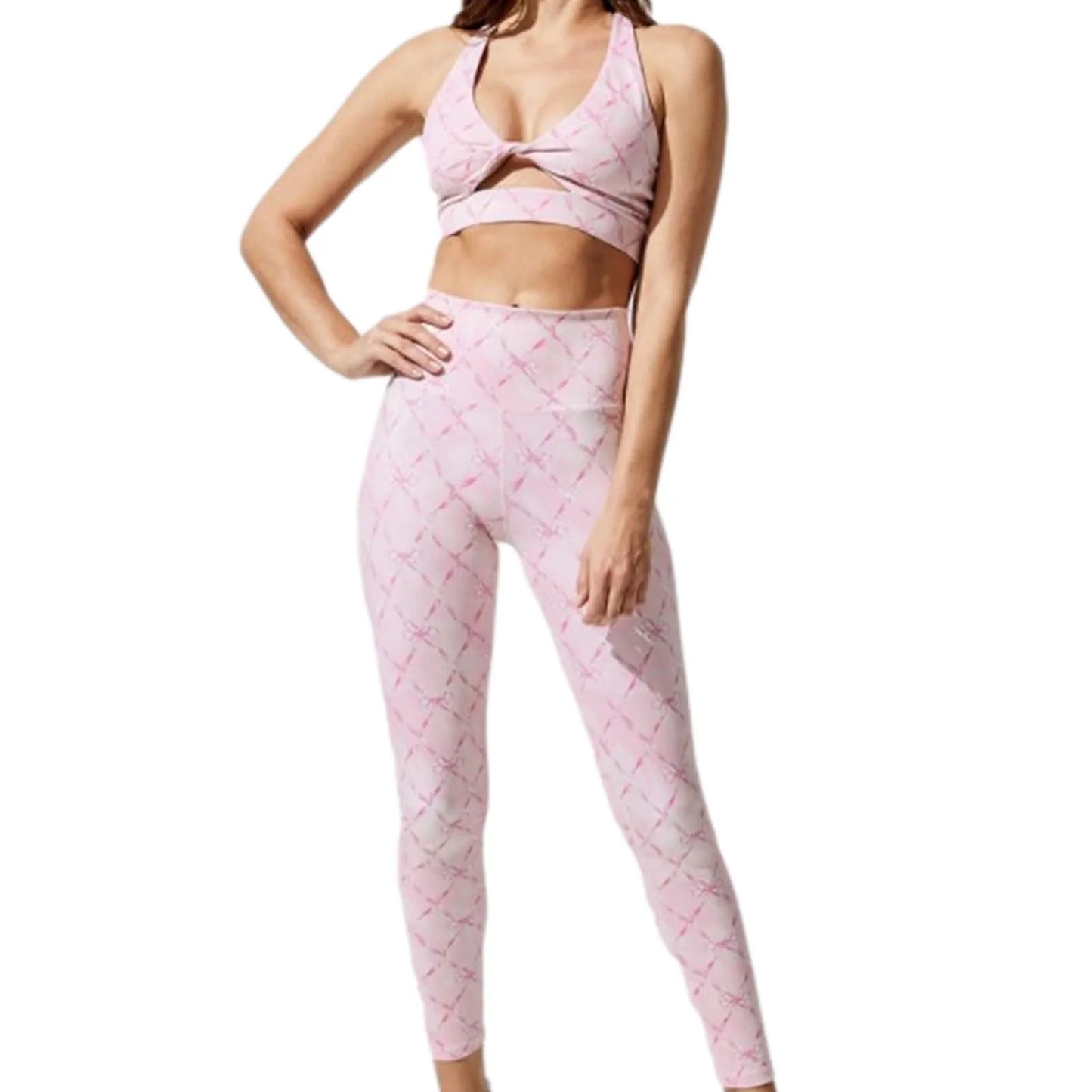 Ladies Workout Outfit Women's Yoga Outfits 2 Piece Set High Waisted Leggings With Front Slim Fitness Set