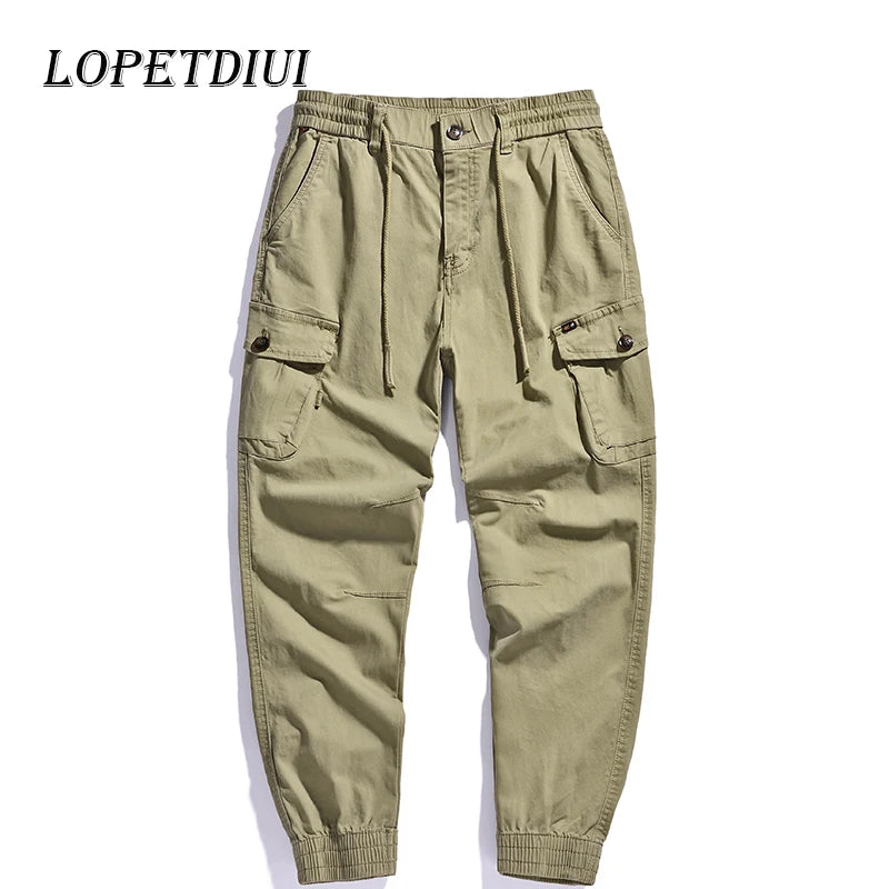 2024 New Men Fashion Casual Breathable Skin Friendly Retro Cargo Pants & Men Loose Washing Leggings Cargo Pants Men