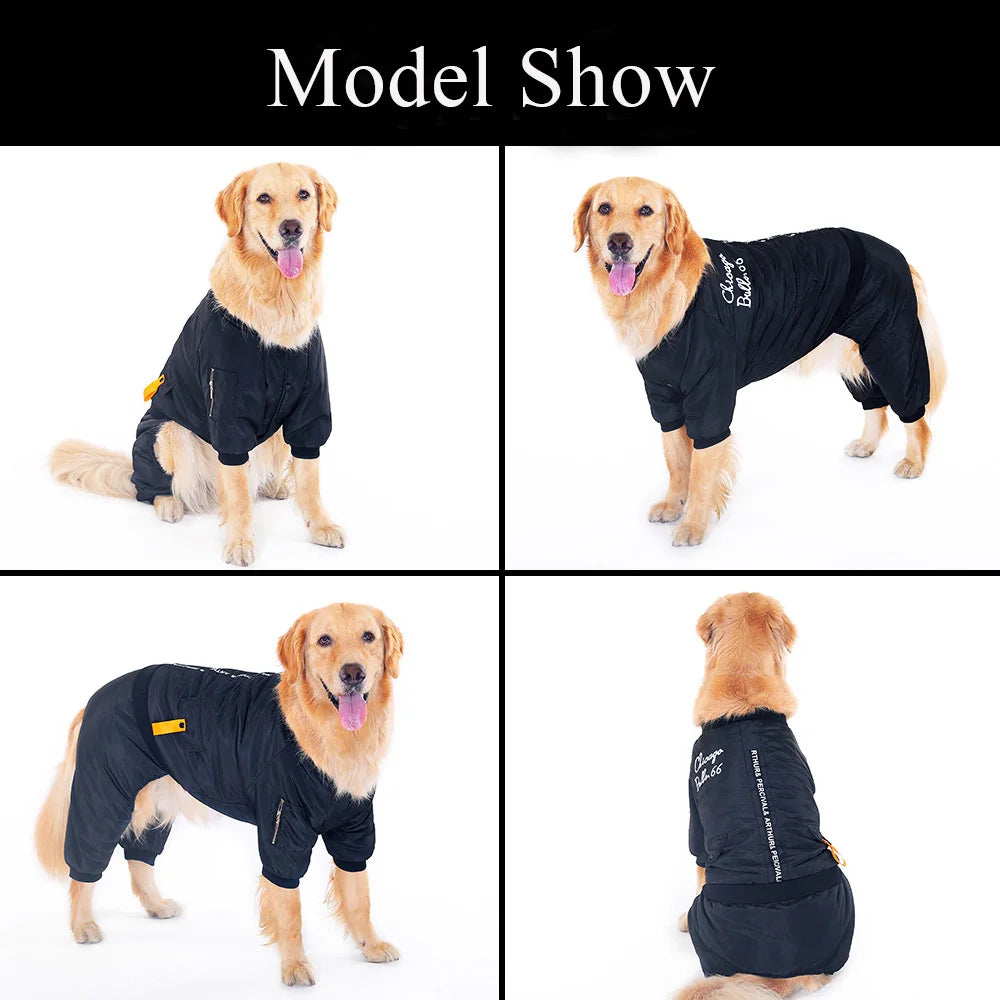 HOOPET Little and Large Dog Jumpsuit Clothes Warm Hoodie Waterproof Pet Coat Winter Jacket For Small Medium Big dogs