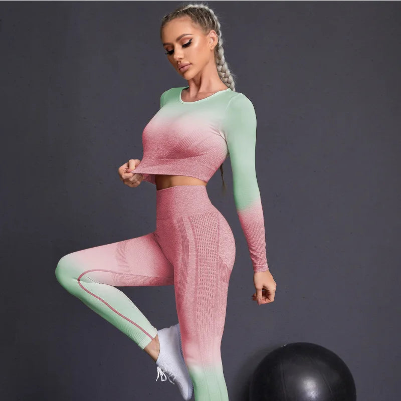 Yoga Set Gym Set Workout Clothes for Women Seamless Leggings Sports Bra Suit Female Clothing High Waist pants Women Tracksuit