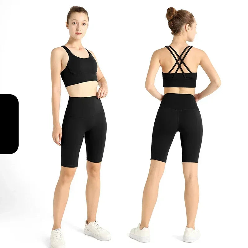 2 piece Sportswear Yoga Sets Breathable Fitness Suit Leggings And Tops Fitness Sports Suits Pilates Running Women's Tracksuit