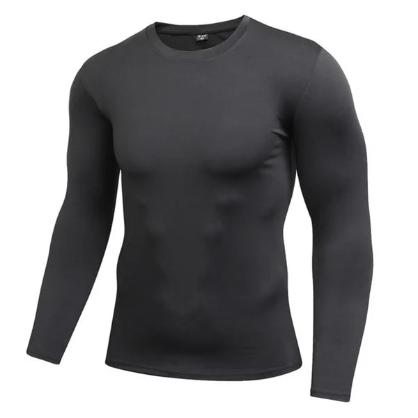 NEW Comfortable Mens Compression Under Base Layer Top Long Sleeve Tights Sports Rashgard Running T-shirt Gym T Shirt Fitness