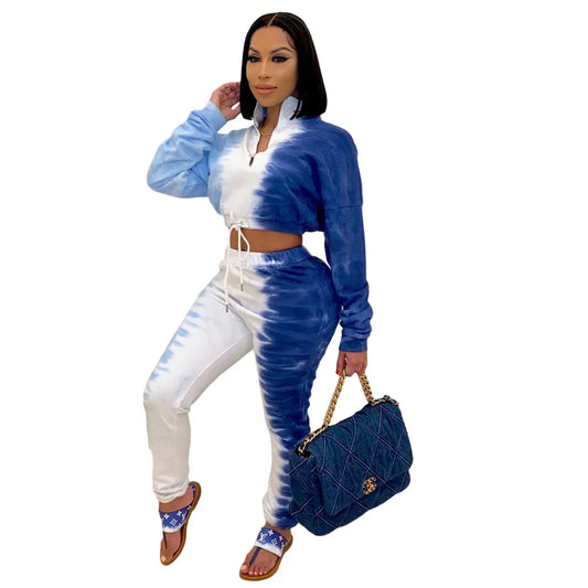 Women Jogging Suit Two Piece Set Sportwear 2024 Fall Winter Tracksuit Women Clothes Crop Top and Pants Sweat Suit Matching Sets