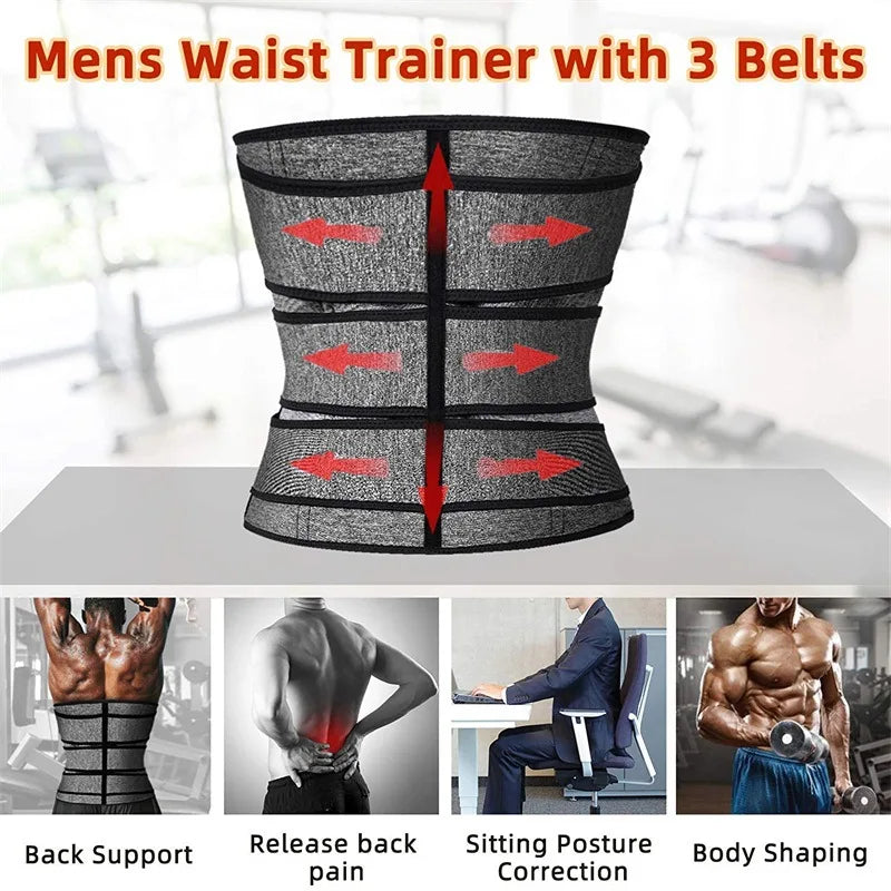 Chest Abdominal Binder Men Waist Trainer Corset Slimming Sauna Belt Flat Belly Fat Burner Sweat Suit Reductive Girdle Shaper