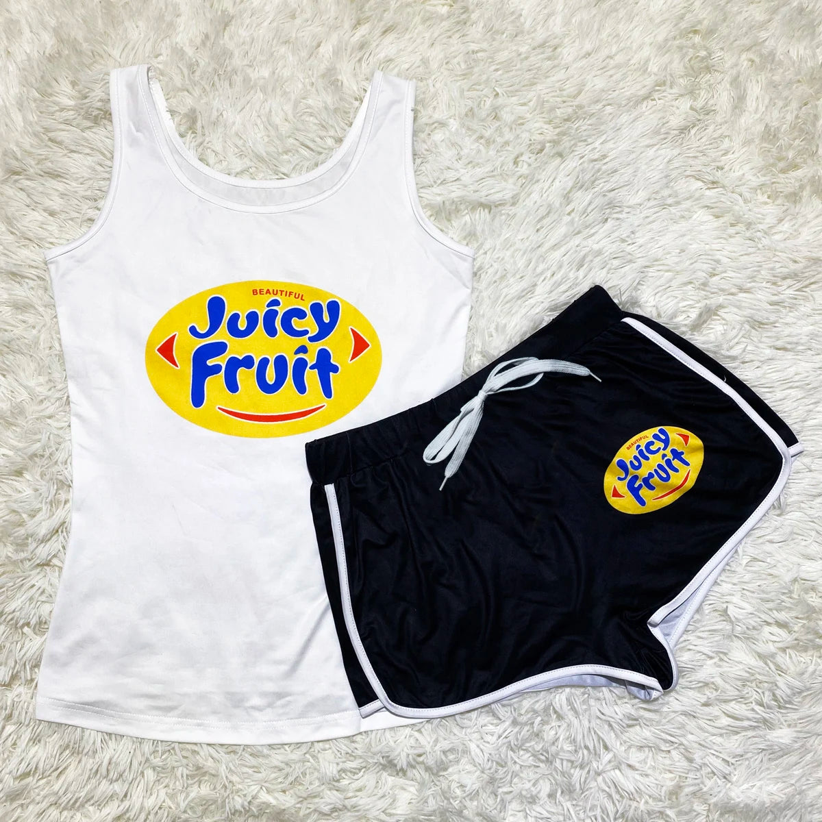 2024 Short Sets 2 piece sets women outfit juicy Tank Top+Shorts matching sets Summer Clothes Sports Fitness Workout Tracksuits