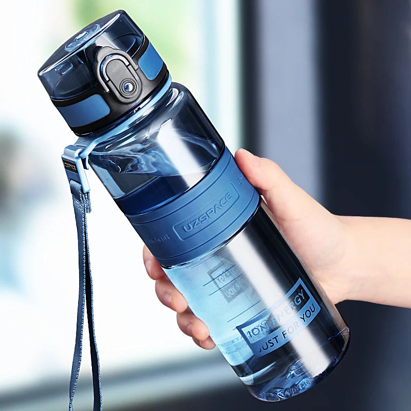 1L 1.5L 2L Fitness Sports Water Bottle Large Capacity Eco-Friendly Plastic Portable Leakproof Shaker Fruit Drink Bottle BPA Free