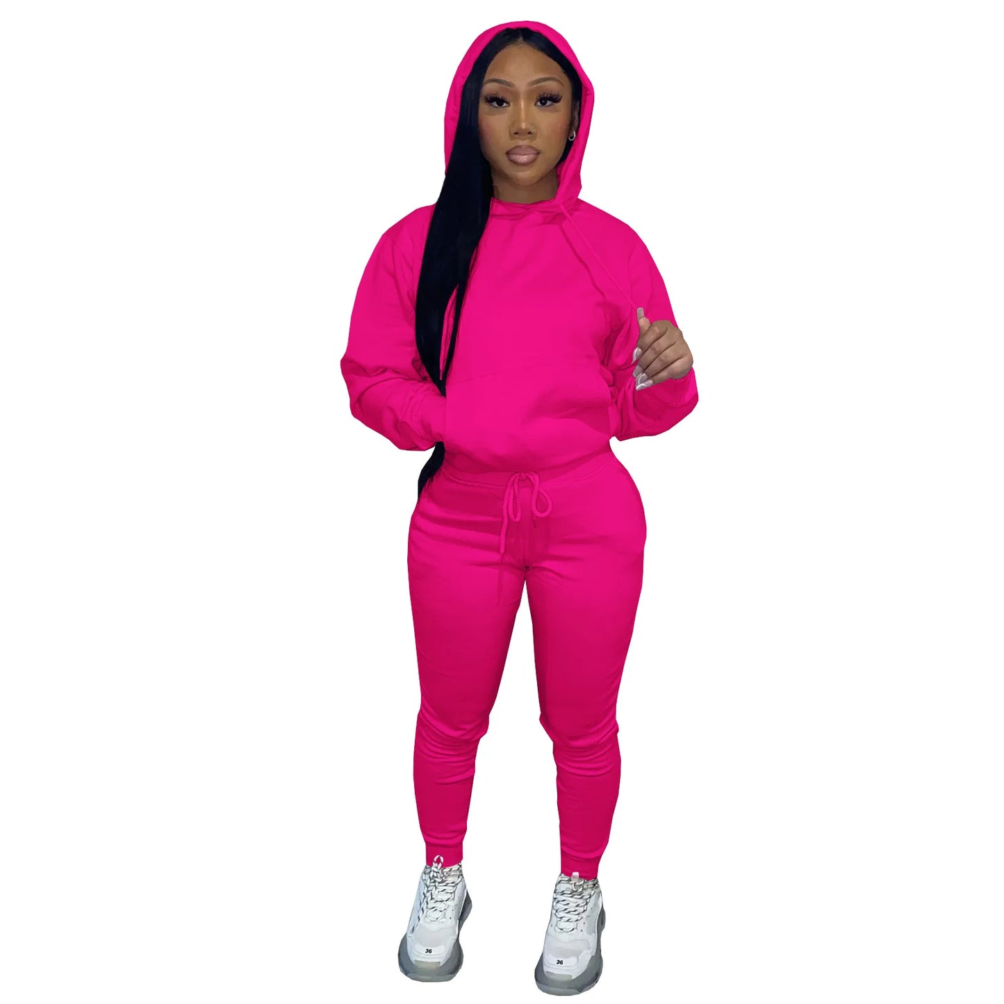 Thick Fleece Sweatpants & Hoodie Top Track Suit Women 2 Piece Jogging Set Outfits Jogger Sport Two Piece sweatsuit Set