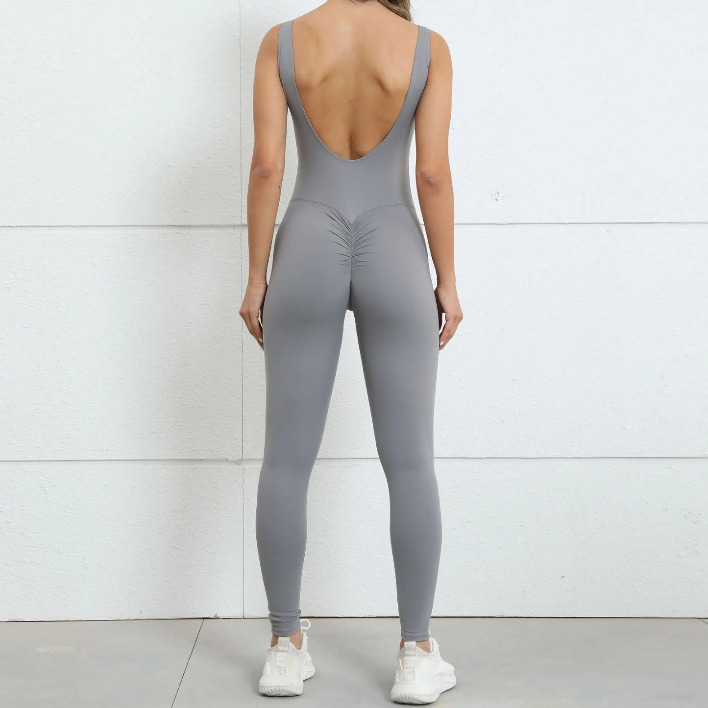 Open Back Sports Jumpsuit Women Yoga Legging Set Fitness Sleeveless One Piece Bodysuit Workout Rompers Gym Activewear Women