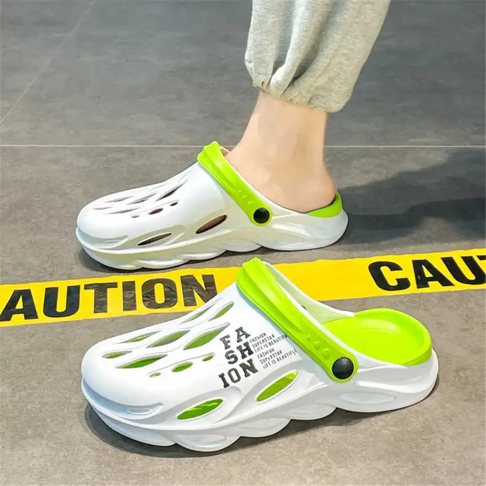 Without Back Closed Toe Mens Comfortable Slipper Breathable Sneakers Husband Shoes Adult Sandal Sports Trending Outings