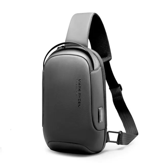 Mark Ryden Anti-theft Male Crossbody Bag USB Charging Shoulder Bag Water-resistant Messenger Sling Bag Short Trip Men Chest Bag