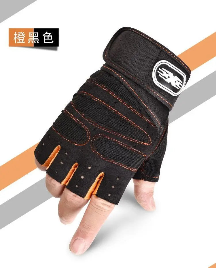 Gym Men Gloves Fitness Weightlifting Anti-slip Soft  Anti-shock Motor Half Finger Dumbbell Training Sports Cycling  Women Gloves