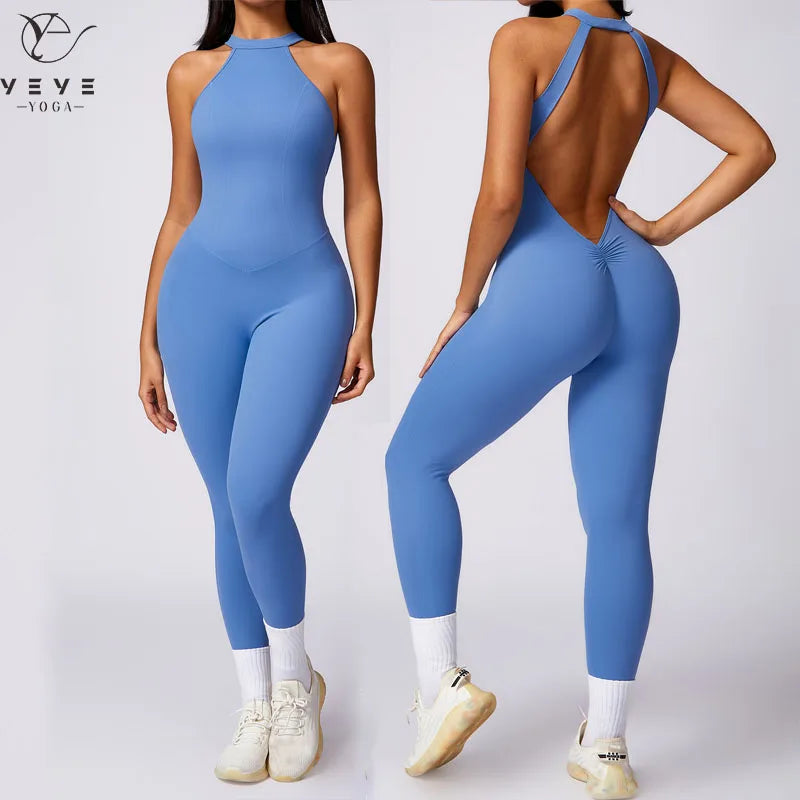 Women One-piece Suit Female Yoga Clothing Workout Bodysuits Nylon Sports Jumpsuit