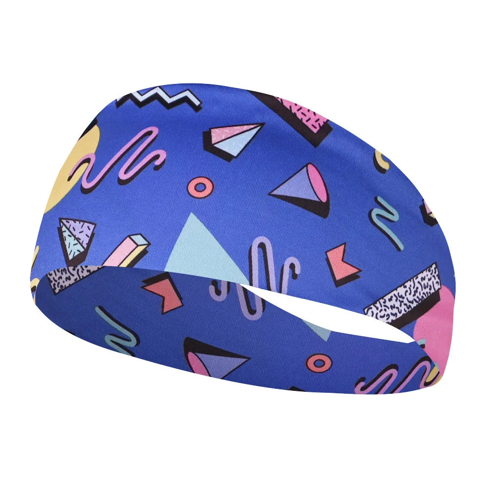 Sports Sweat Party Print Headbands Girls Yoga Fitness Women Hair Accessories Bandannas Wide Running Elastic Workout Hairband