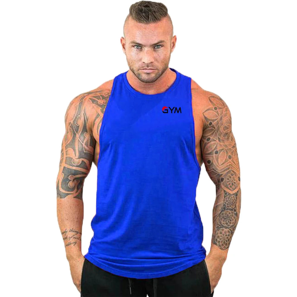 Casual Printed Tank Tops Men Bodybuilding Sleeveless Shirt Cotton Gym Fitness Workout Clothes Stringer Singlet Male Summer Vest