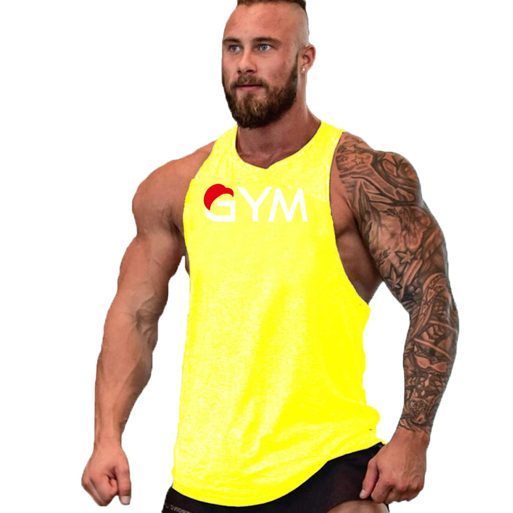 Casual Printed Tank Tops Men Bodybuilding Sleeveless Shirt Cotton Gym Fitness Workout Clothes Stringer Singlet Male Summer Vest