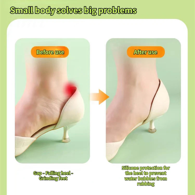 2Pair Silicone Heel Stickers Heels Grips Anti Slip Heel Cushions Non-Slip Relieve Pain Inserts Pads Foot Heel Care Protector