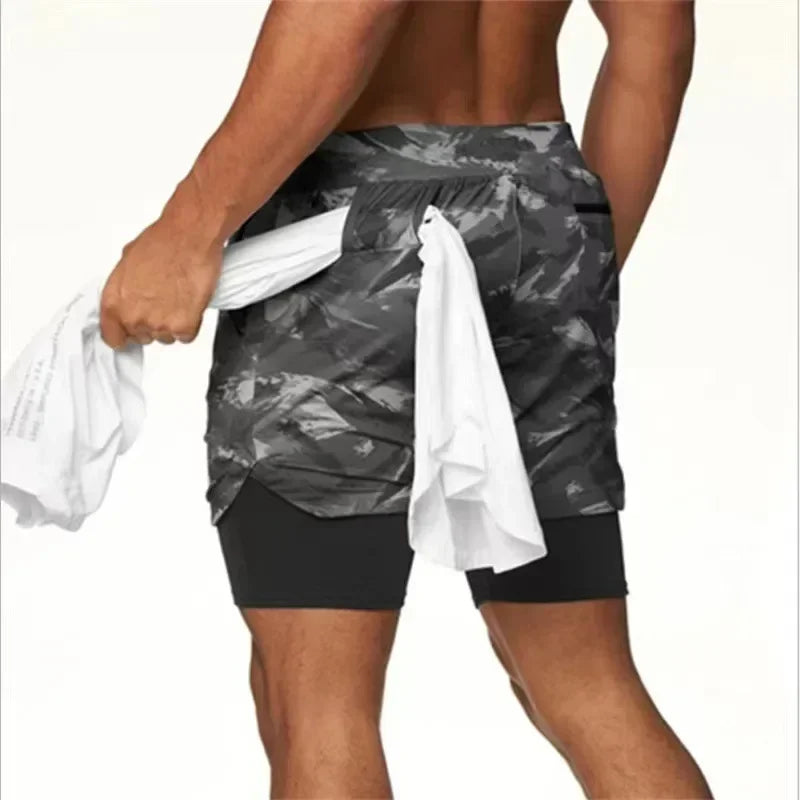 2024 Men's Summer Sports Shorts Breeches Homme Gym Casual Fitness Shorts Men-in-shorts Training Wicking Running Shorts Male