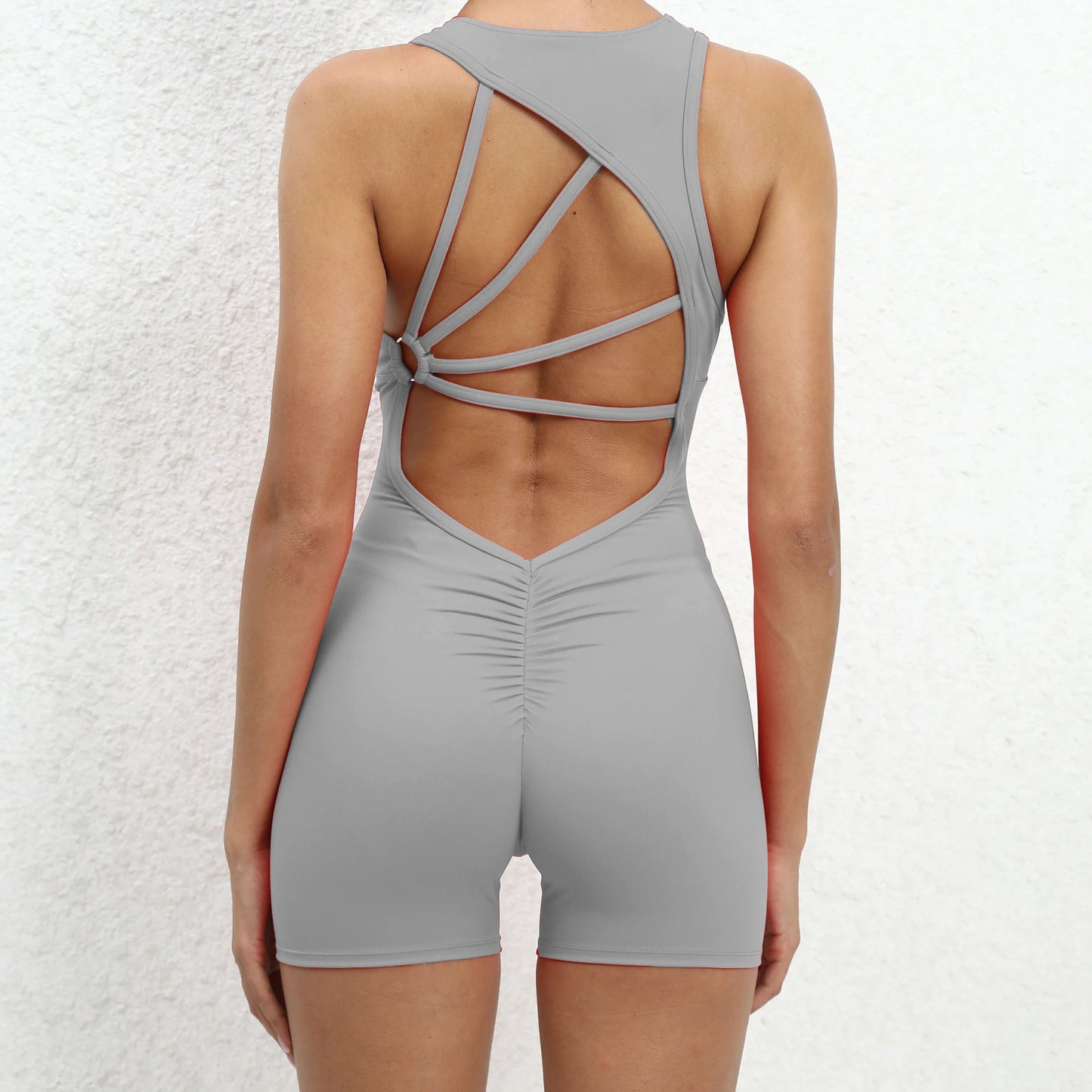 2024 Mental Lycra Gym Yoga Sets One Piece Jumpsuit Sport Women Workout Clothes for Women Fitness Womens Outfits Active Suits