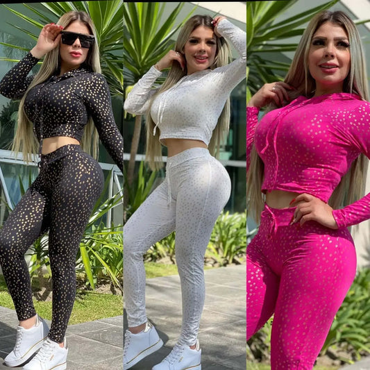 2024 New Womens Two 2 Piece Sets Sweatsuits Winter Tracksuit for Women Outfits Long Sleeve Top Pants Suits Black Matching Sets