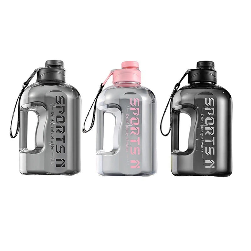 Sports Water Bottle 1.7/2.7L Large Capacity Water Kettle Fitness Gym Portable Gradient Plastic Accurate Calibration Water Cup