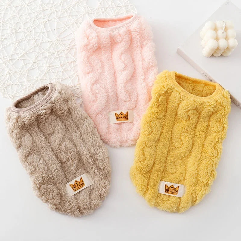 Soft Fleece Dog Clothes Winter Vest for Small Dogs Fashion Puppy Costumes Cute Cat Vest French Bulldog Sweatshirt Pet Apparel