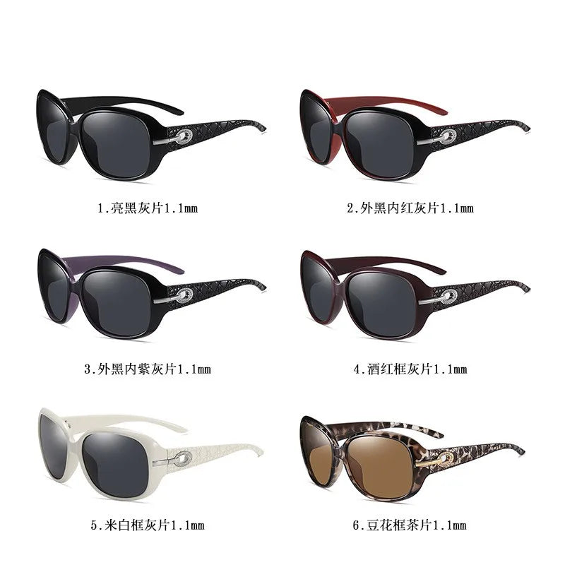 Women's Polarized Sunglasses UV400 Retro Diamond Butterfly Frame Eyewear Fashion Wear Sunscreen Glasses Traveling Ladies Sunglass